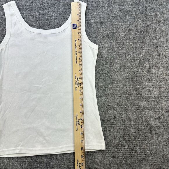 Paris Van Master Tank Top Women Medium White Silver Metallic Made in France Soft - Picture 10 of 12